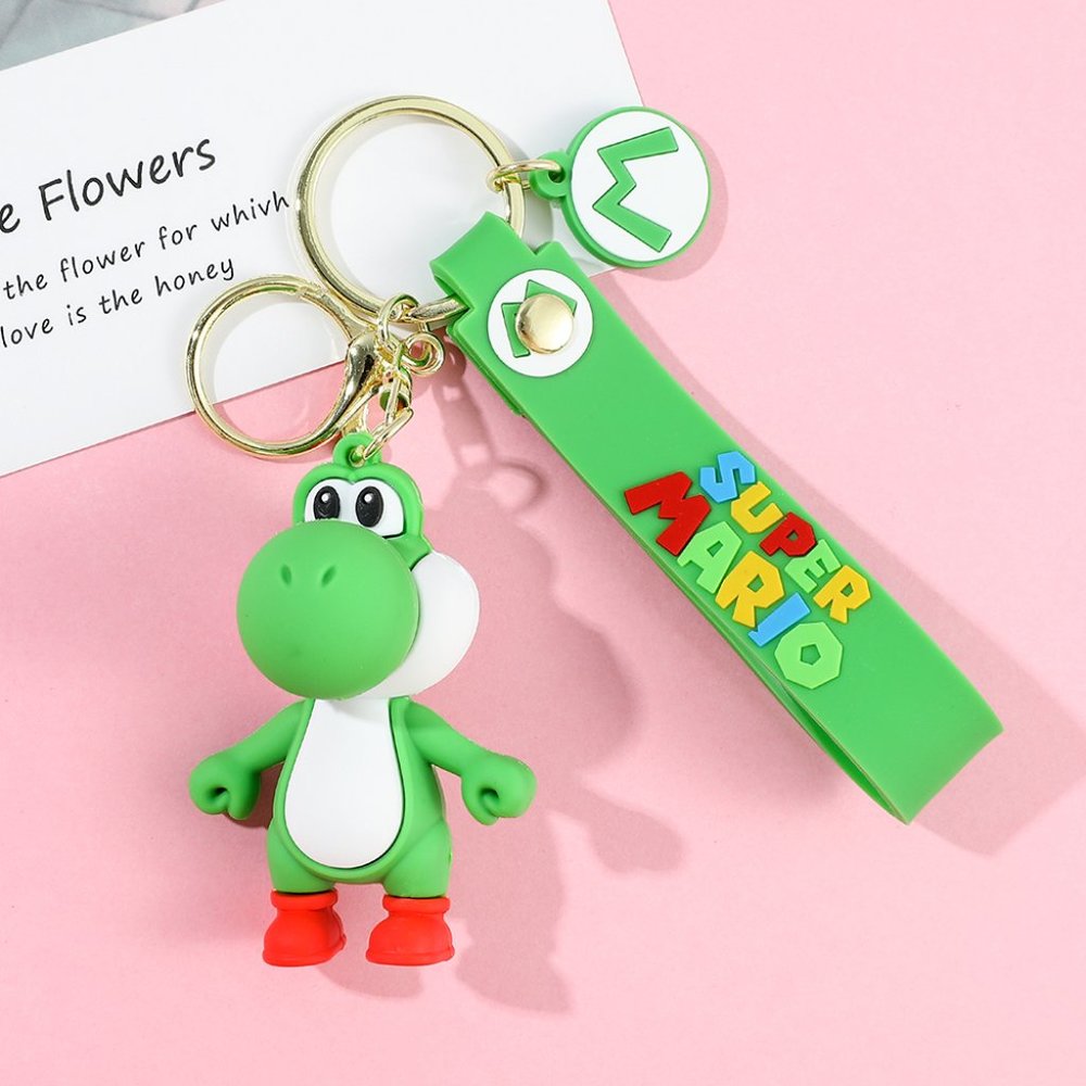 NEW Super Mario Bros Green Yoshi Keychain Cute Figurine